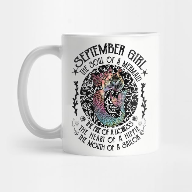 September Girl The Soul Of A Mermaid Hippie T-shirt by kimmygoderteart